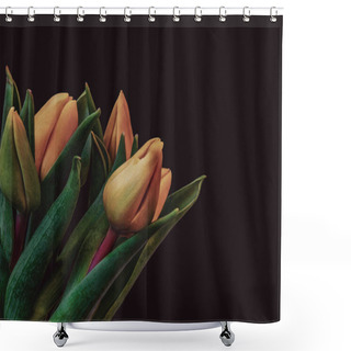 Personality  Surrealistic Pastel Bouquet Of Yellow Young Lush Tulips,vintage  Shower Curtains