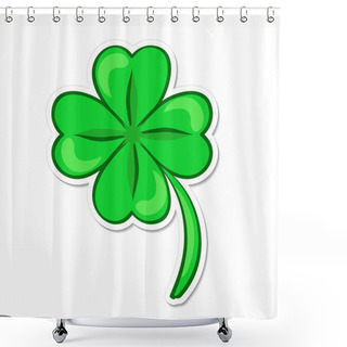 Personality  Four Leaf Green Clover. Lucky Quatrefoil. Good Luck Symbol. Cart Shower Curtains