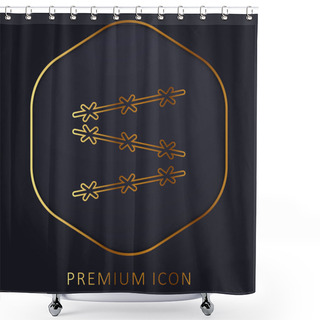 Personality  Barbed Wire Golden Line Premium Logo Or Icon Shower Curtains