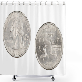 Personality  Louisiana 2002p State Commemorative Quarter Isolated On A White  Shower Curtains