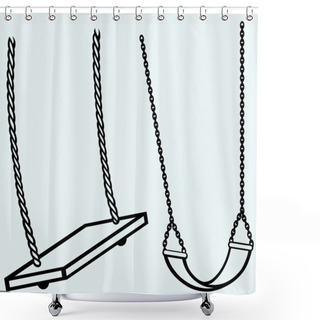 Personality  Garden Swing Hanging Shower Curtains