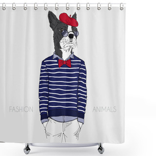 Personality  French Bulldog Shower Curtains
