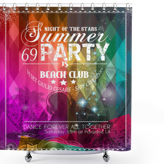 Personality  Beach Party Flyer For Your Latin Music Event Shower Curtains