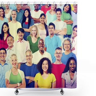 Personality  Group Of Diversity People Looking At Camera Shower Curtains