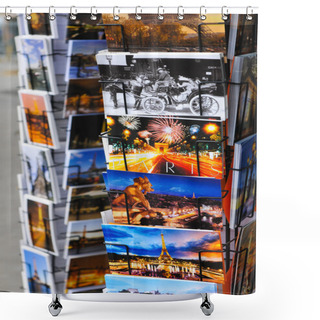 Personality  Postcards From Paris Shower Curtains