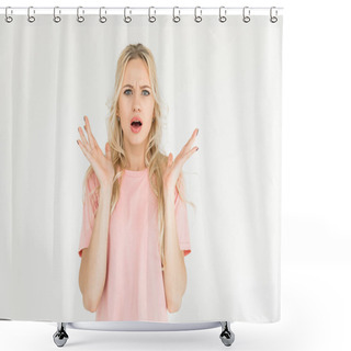 Personality  Shocked Woman Shower Curtains