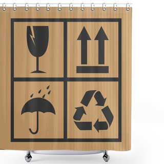 Personality  Vector Cardboard Symbols Shower Curtains