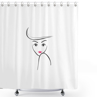 Personality  Abstract Lady Shower Curtains