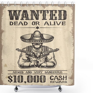 Personality  Vitage Wild West Wanted Poster Shower Curtains