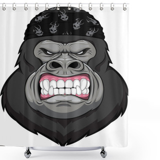 Personality  Monkey Head Mascot Shower Curtains