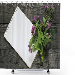 Personality  Medicinal Plant Comfrey (Symphytum Officinale) And Notebook  Shower Curtains