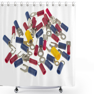 Personality  Assortment Of Crimp Terminals, Including Ring Terminals, Spade Terminals, Crimp Tab Terminals And Crimp Receptacles Shower Curtains