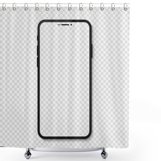 Personality  Trendy Smartphone Mockup Mobile Phones. Template For Infographics Or Presentation. Vector Illustration Shower Curtains
