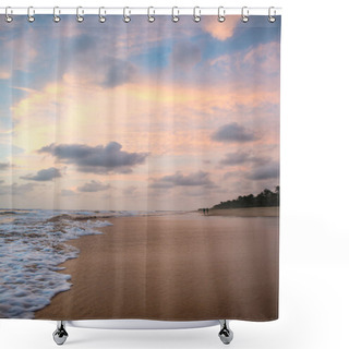 Personality  Sunset Over Tropical Beach Shower Curtains