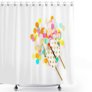 Personality  Confetti Shot Out On White Background  Shower Curtains