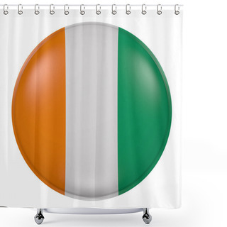 Personality  Ivory Coast Button On White Background Shower Curtains