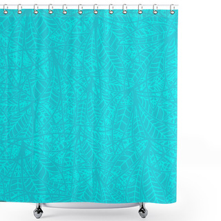 Personality  Bright Abstract Blue Turquoise Pattern From Leaves Shower Curtains