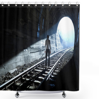 Personality  End Of Tunnel Shower Curtains