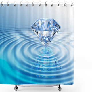 Personality  Blue Diamond With Reflection Shower Curtains