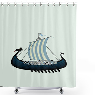 Personality  Viking Ship  Illustration Shower Curtains