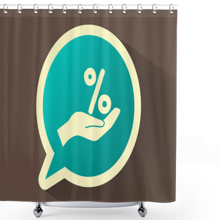 Personality  Percentage On Hand Web Icon Shower Curtains