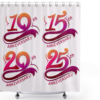 Personality  Anniversary Design, Template Celebration Sign Shower Curtains