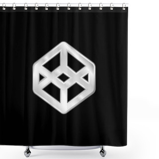 Personality  3d Outlined Shape Silver Plated Metallic Icon Shower Curtains