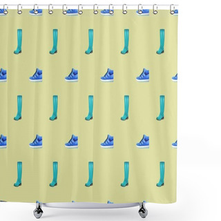 Personality  Colored Background With Different Accessories Shower Curtains