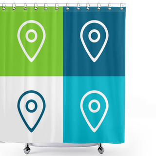 Personality  Big Map Placeholder Outlined Symbol Of Interface Flat Four Color Minimal Icon Set Shower Curtains