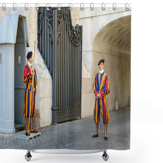 Personality  Swiss Guard At Vatican Shower Curtains