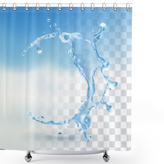 Personality  Water Splash  Element With Transparency Shower Curtains