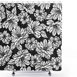 Personality  Flower Illustration Pattern Shower Curtains