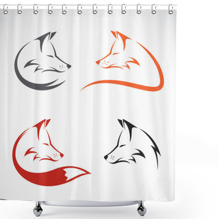 Personality  Vector Image Of An Fox Design  Shower Curtains