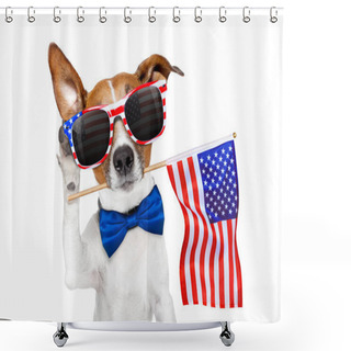 Personality  Dog Listening On 4th Of July  Shower Curtains