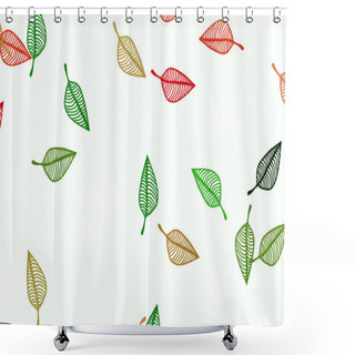 Personality  Light Green, Red Vector Doodle Pattern. Shower Curtains