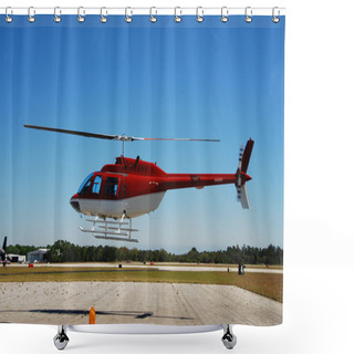 Personality  Helicoper Hovering Shower Curtains