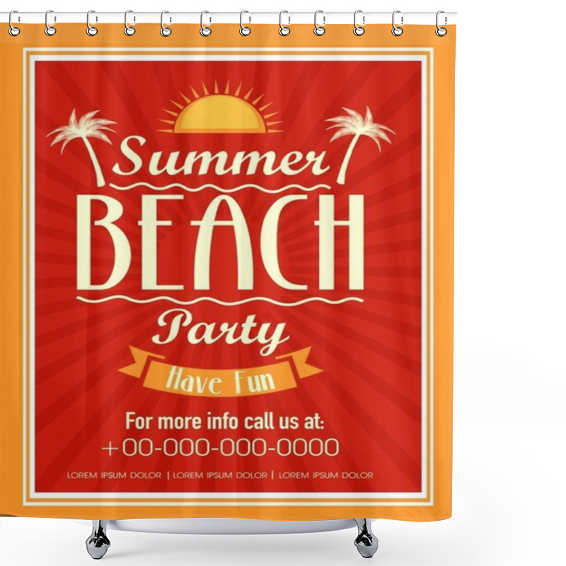 Personality  Invitation Card Design For Beach Party. Shower Curtains