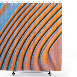 Personality  Close Up View Of Textured Sand Background With Lines And Color Filter Shower Curtains