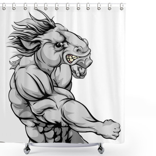 Personality  Horse Mascot Fighting Shower Curtains