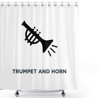 Personality  Trumpet And Horn Musical Instruments Icon. Simple Element Illustration. Trumpet And Horn Musical Instruments Concept Symbol Design, Vector Logo Illustration. Can Be Used For Web And Mobile. Shower Curtains