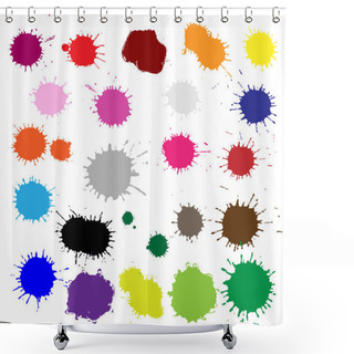 Personality  Color Blobs Stains Set Shower Curtains