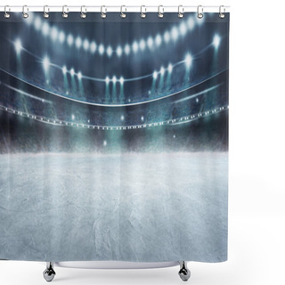 Personality   Hockey Ice Rink Sport Arena Empty Field - Stadium Shower Curtains