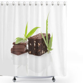 Personality  Cannabis Chocolate And Brownie. Shower Curtains