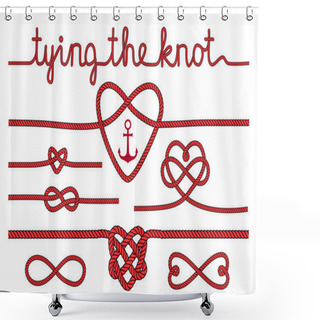 Personality  Rope Hearts And Knots, Vector Set Shower Curtains