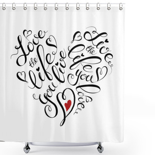 Personality  Heart Lettering. Shower Curtains