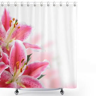 Personality  Pink Lilies Shower Curtains