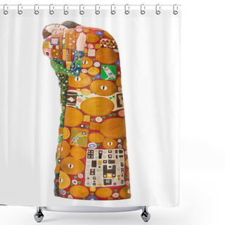 Personality  Statuette In The Style Of Klimt The Kiss Shower Curtains