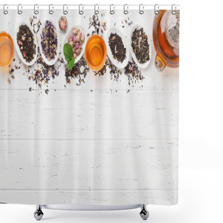 Personality  Set Of Herbal And Fruit Dry Teas Shower Curtains