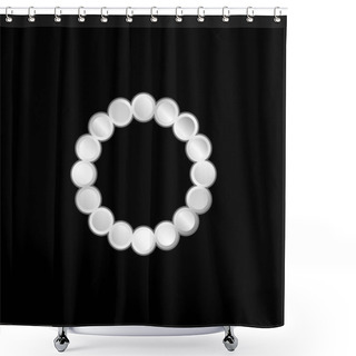 Personality  Bracelet Silver Plated Metallic Icon Shower Curtains
