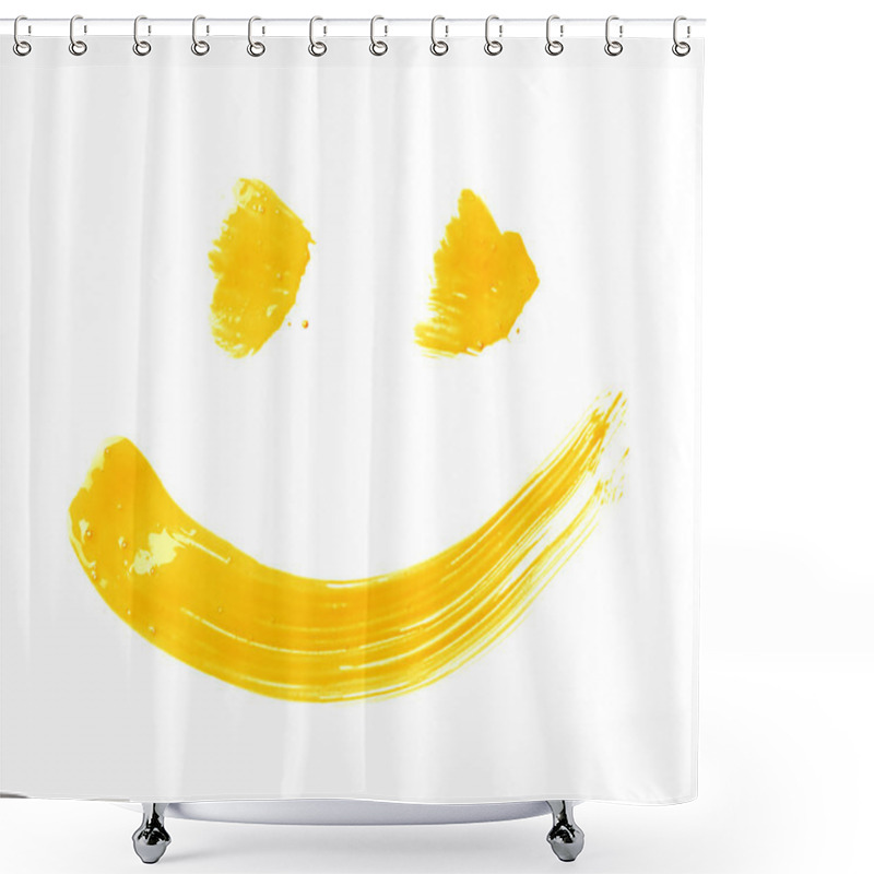 Personality  Smile drawn with a brush strokes shower curtains